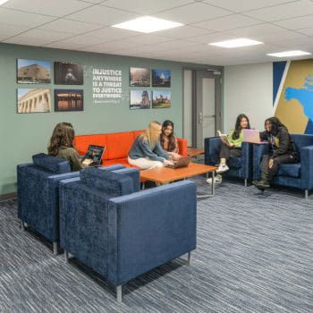 Students working in a common room